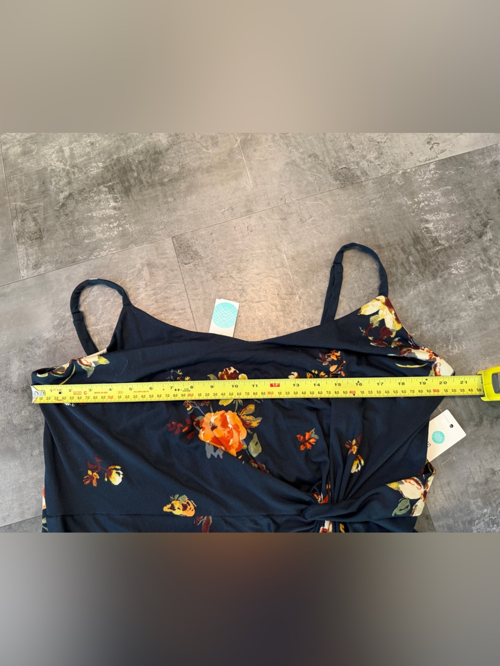nine britton Navy Floral Knot-Front Midi Dress - Picture 12 of 13